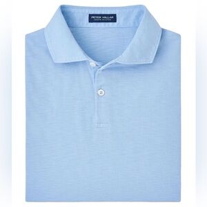 Peter Millar Blue Frost Journeyman Short Sleeve Polo Crown Crafted Light